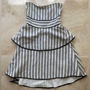 Endless Rose Striped Strapless High Low Dress